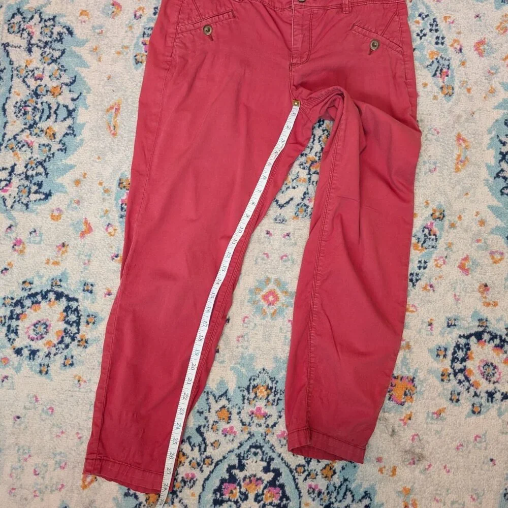 Daughters‎ Of The Liberation Red Cotton-Blend Straight-Leg Pants Size 10